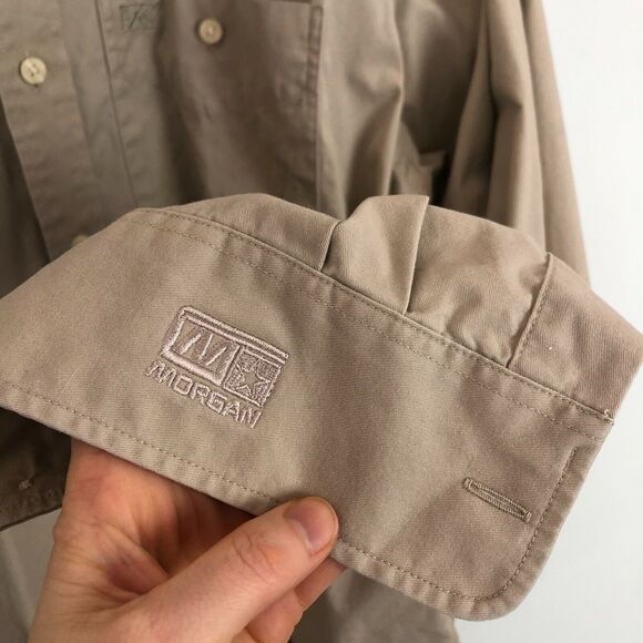 Cutter & Buck Tan Long Sleeve Button Down Shirt Men's Size Medium Morgan Sleeve - Picture 4 of 6